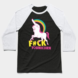 Gay Pride F ck Younicorn Funny Rude Unicorn Baseball T-Shirt